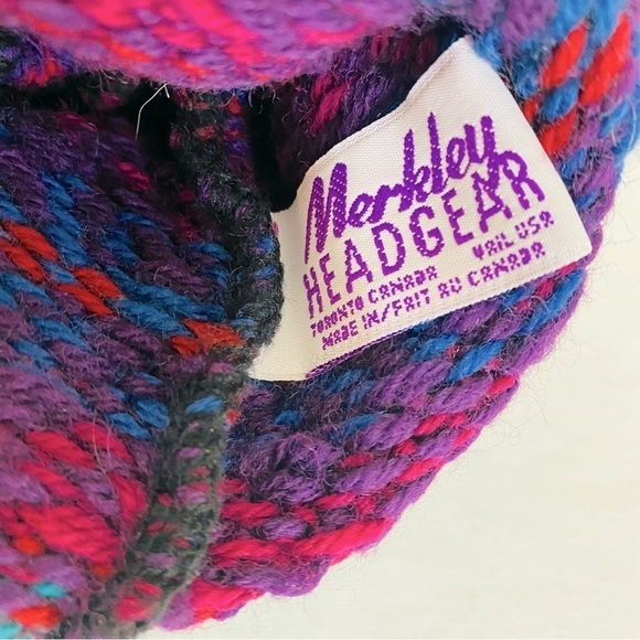 Merkley Headgear 100% Wool Colorful Knit Beanie OS - Picture 3 of 4